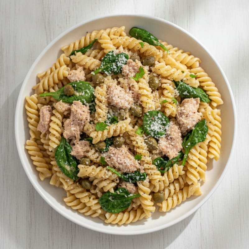 Lemon-Caper Tuna Whole Wheat Pasta