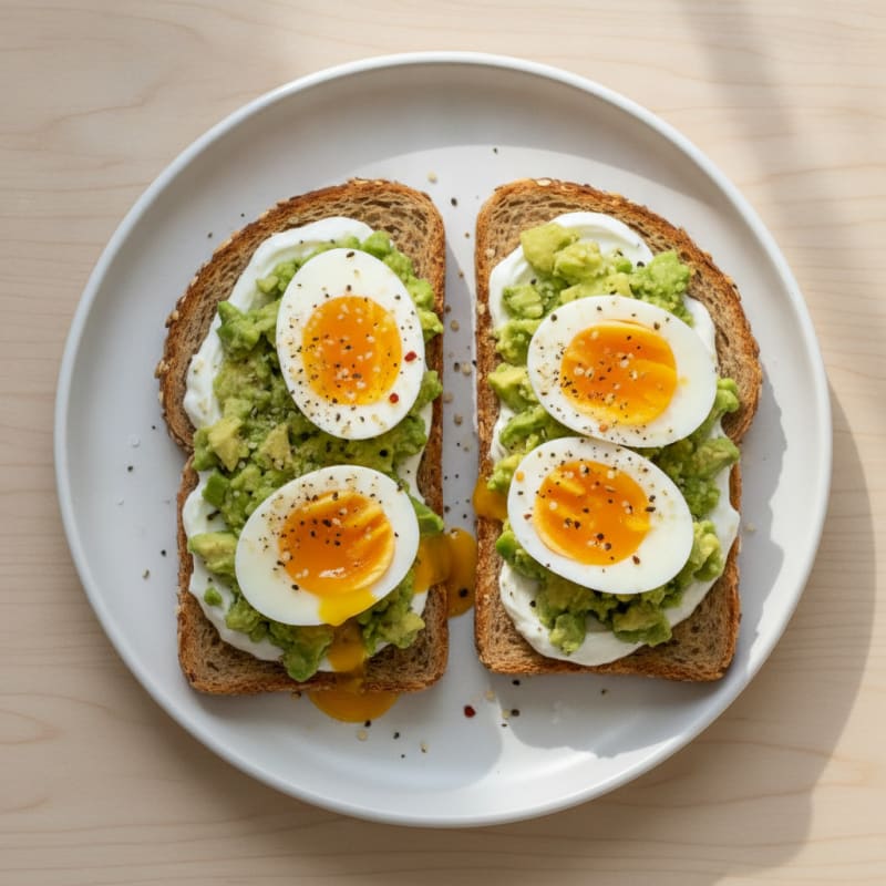 Protein-Packed Avocado Toast with Jammy Eggs