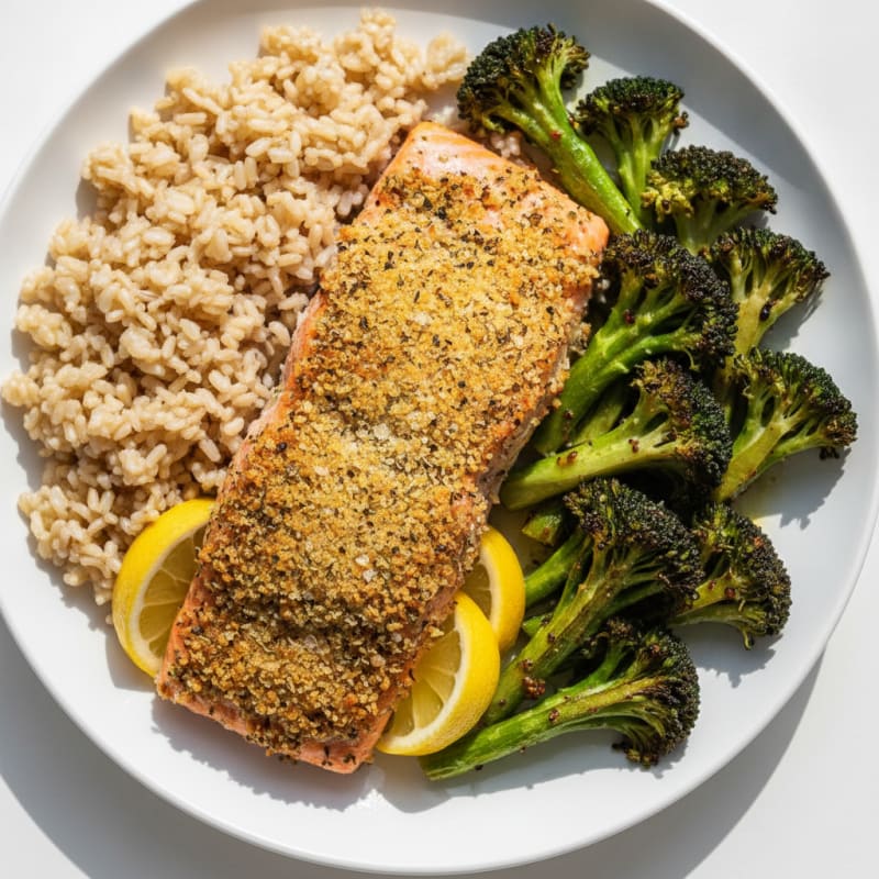 Herb-Crusted Salmon with Roasted Vegetables