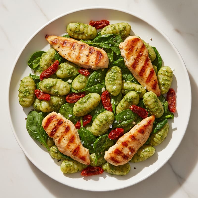 Creamy Pesto Gnocchi with Sun-Dried Tomatoes