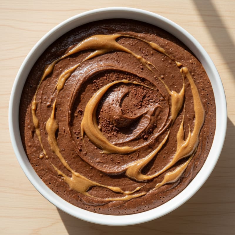 Silky Chocolate Protein Pudding with Peanut Butter Swirl