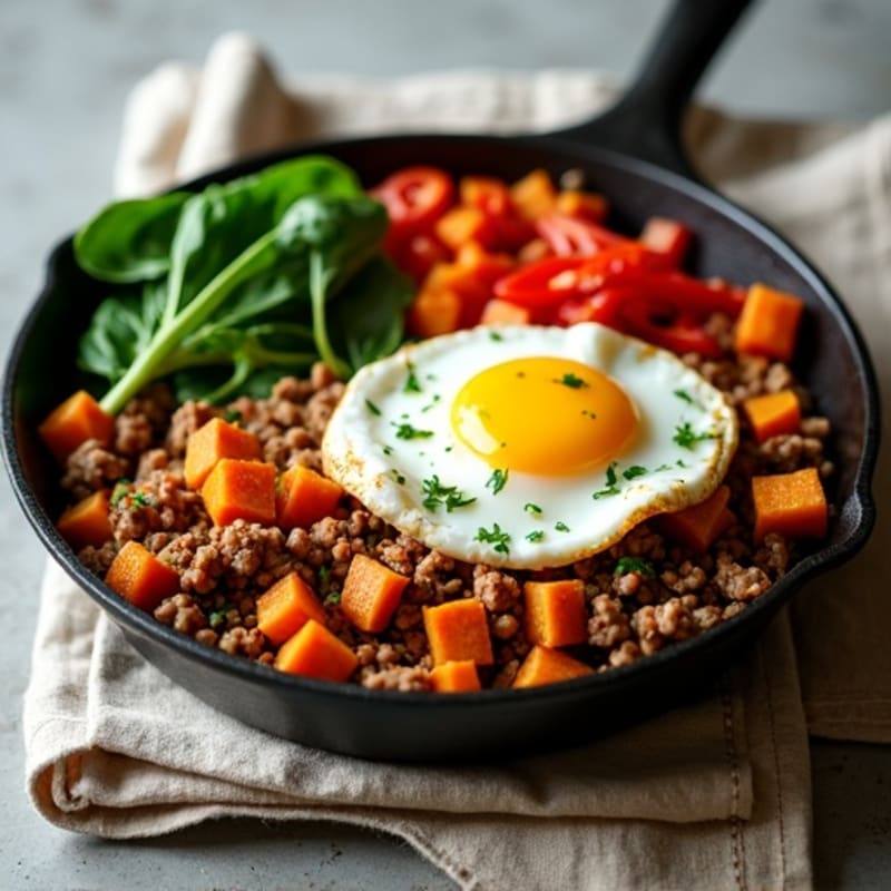 Hearty Ground Bison and Sweet Potato Skillet