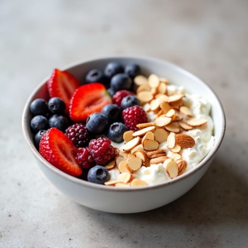 Cottage Cheese and Berry Power Bowl with Almonds
