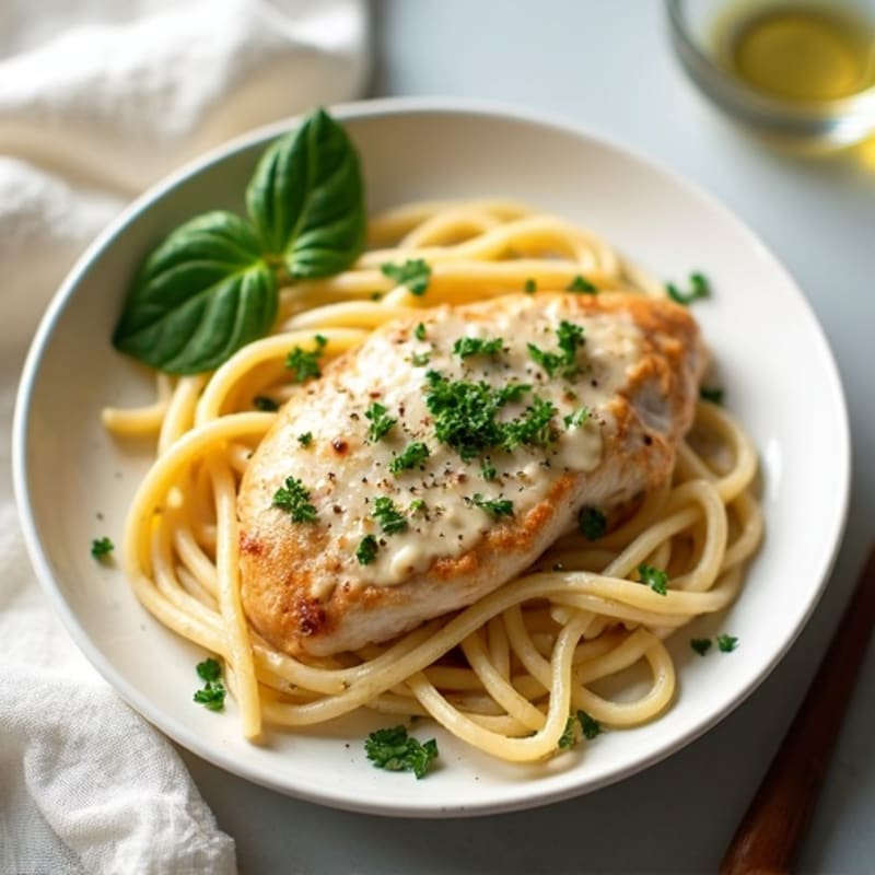 Creamy Lemon Garlic Chicken Pasta with Fresh Herbs