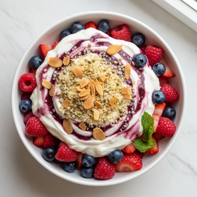 Greek Yogurt Protein Parfait with Mixed Berries
