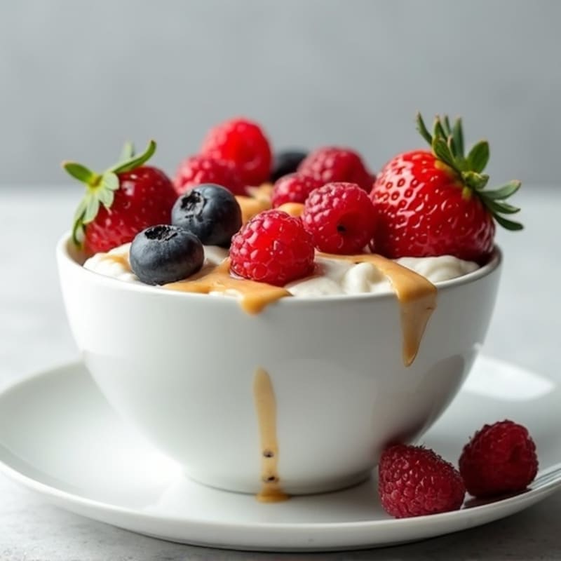 Greek Yogurt Protein Bowl with Mixed Berries and Almond Butter
