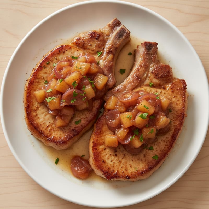 Pan-Seared Pork Chops with Apple Chutney