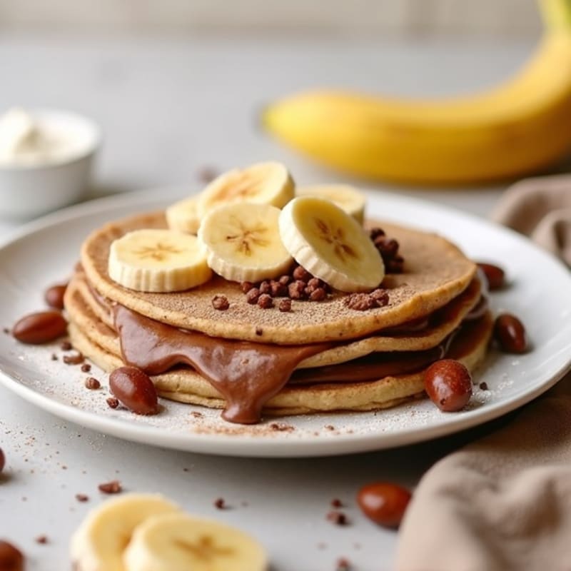 Whole Wheat Protein Crepes with Creamy Chocolate Banana Filling