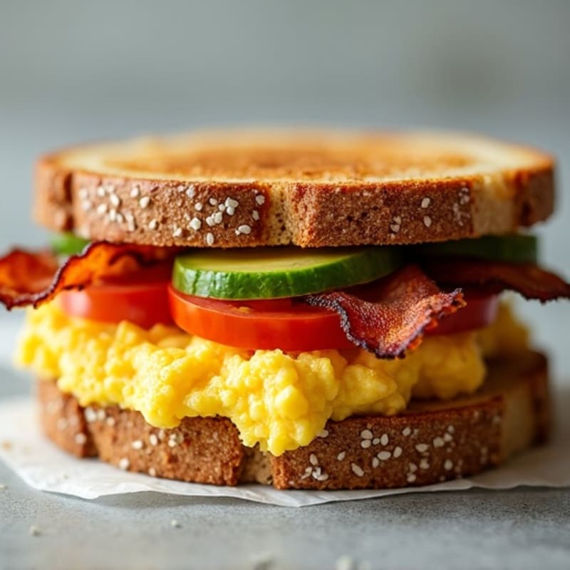 Crispy Bacon, Fresh Tomato, and Creamy Avocado Whole Grain Sandwich