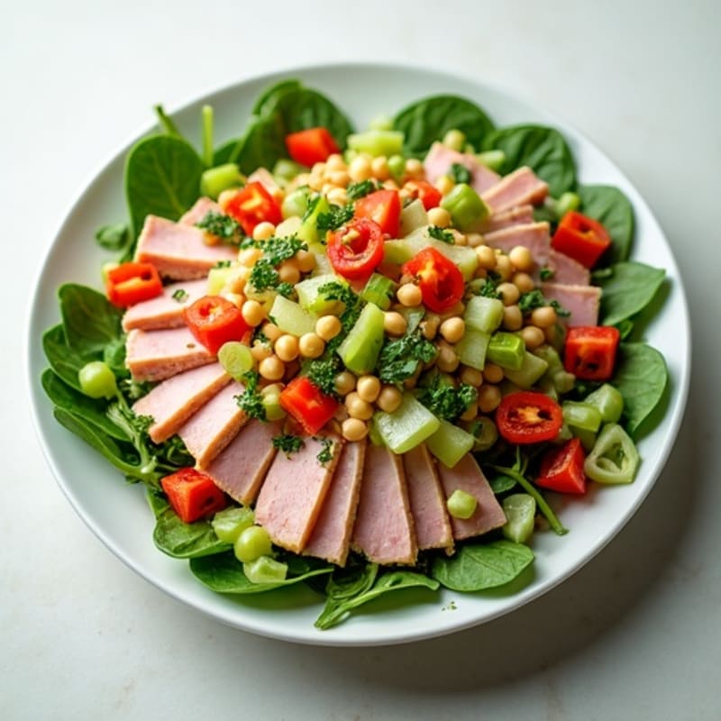 Chopped Deli Salad with Lean Meats, Crispy Vegetables, and Zesty Herb Vinaigrette
