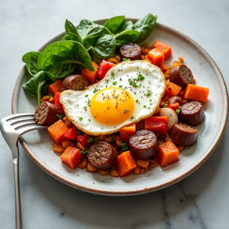 Protein-Packed Sweet Potato Hash with Eggs