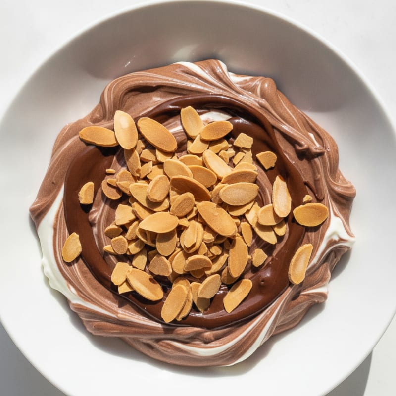 Creamy Greek Yogurt with Chocolate Protein and Almonds