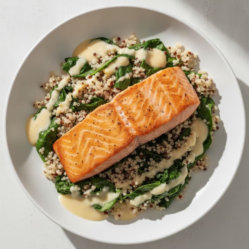 Pan-Seared Salmon Power Bowl with Quinoa