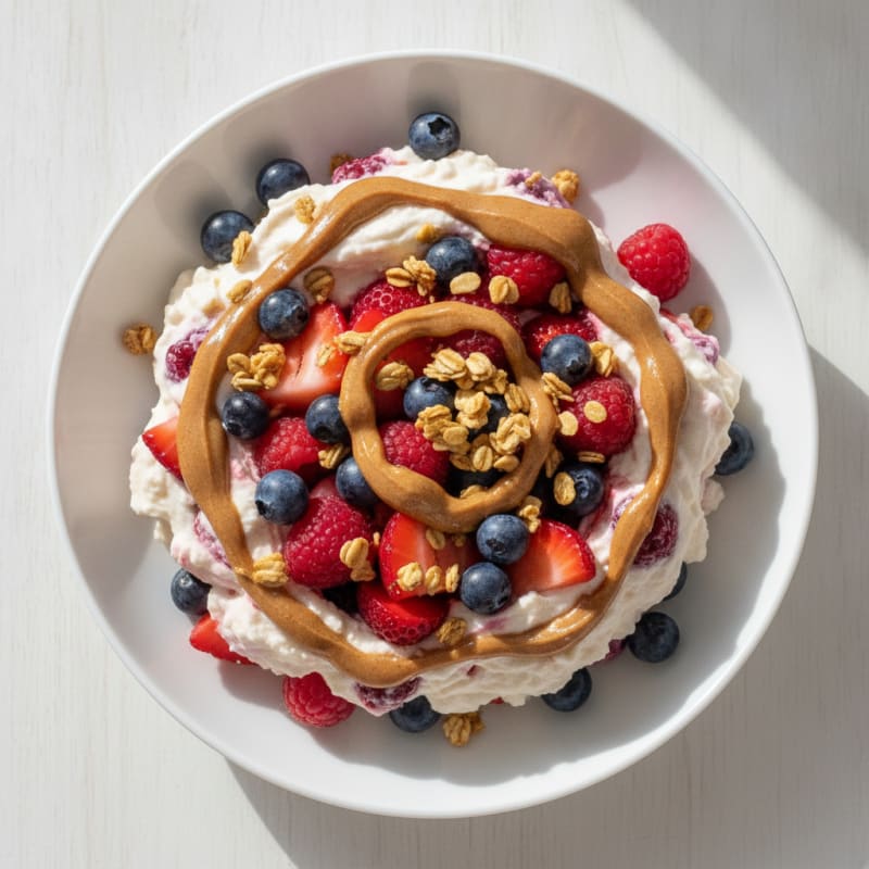 Greek Yogurt Protein Mousse with Mixed Berries