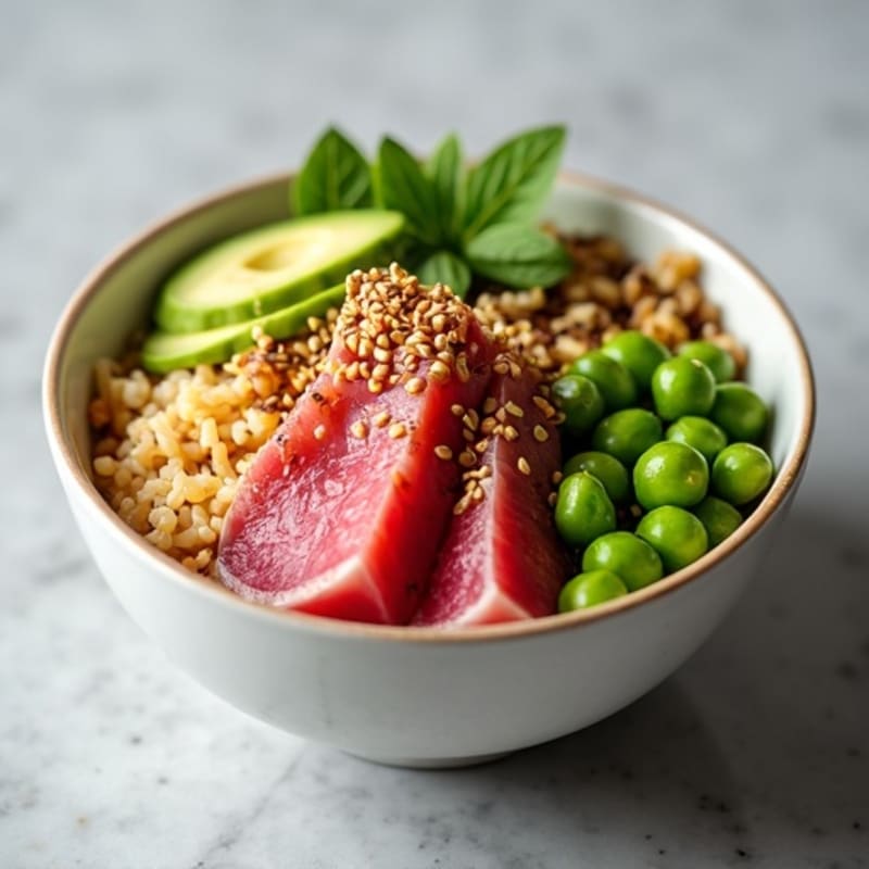Fresh Ahi Tuna Poke Bowl with Sesame Rice