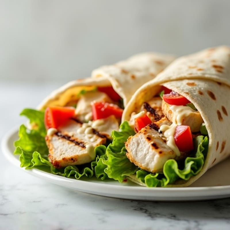 Grilled Chicken Creamy Caesar Wraps