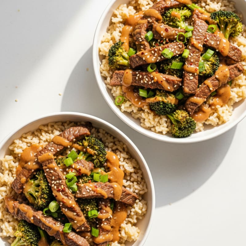 Tender Sesame Beef Stir-Fry Bowls
