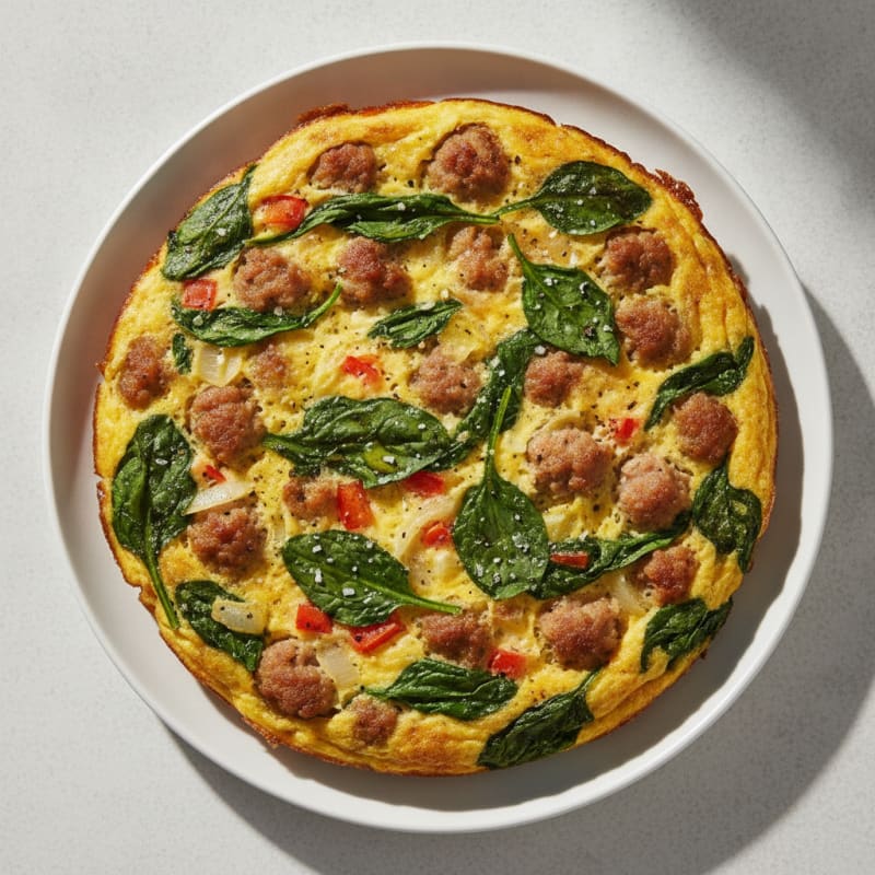 Sausage and Spinach Egg Bake
