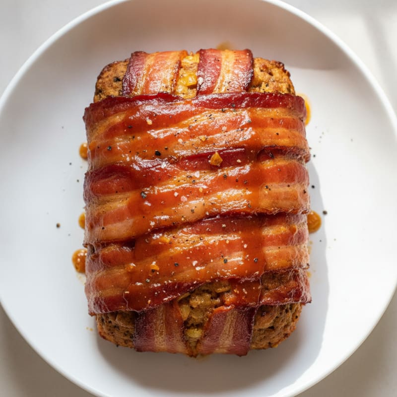 BBQ Bacon-Wrapped Meatloaf with Glaze