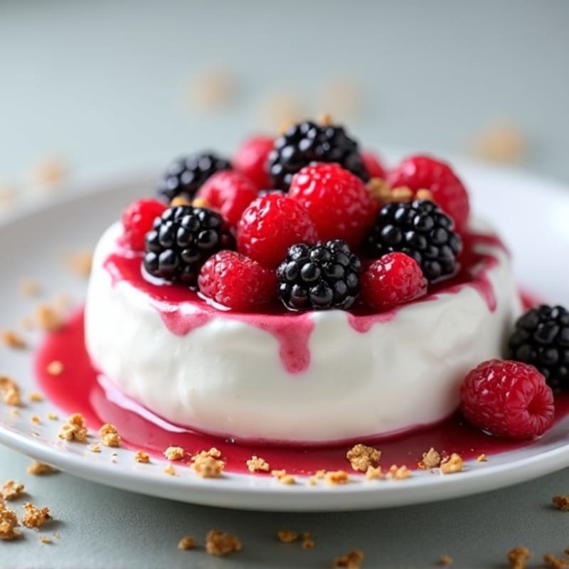 Silky Greek Yogurt with Mixed Berries and Protein Powder