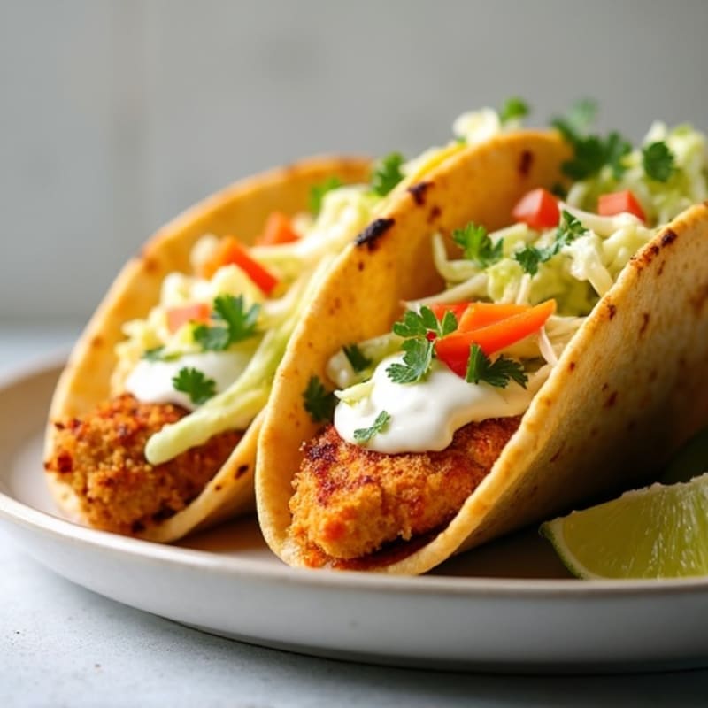 Crispy Chicken Tacos with Fresh Slaw