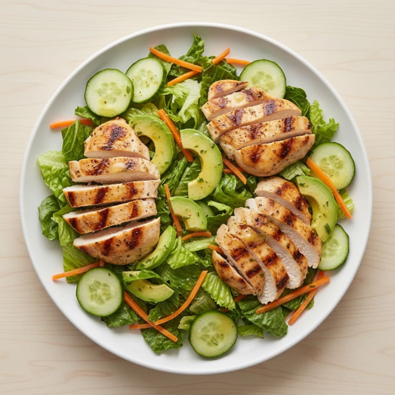 Grilled Chicken Salad with Crunchy Vegetables