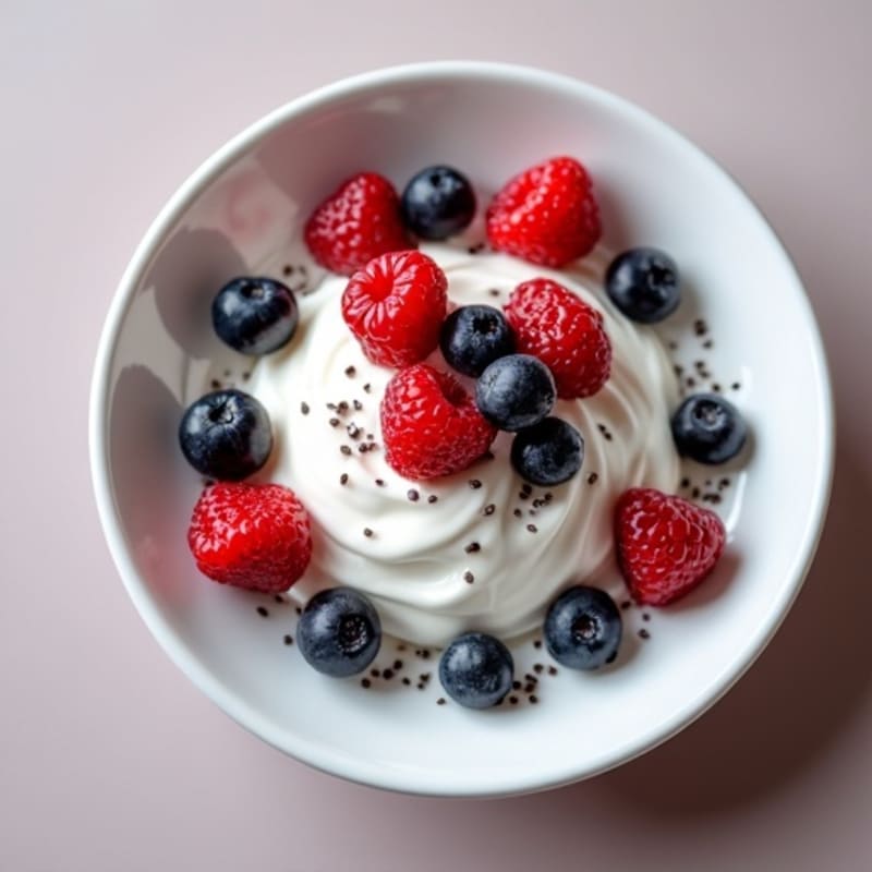 Silky Greek Yogurt Protein Mousse with Mixed Berries