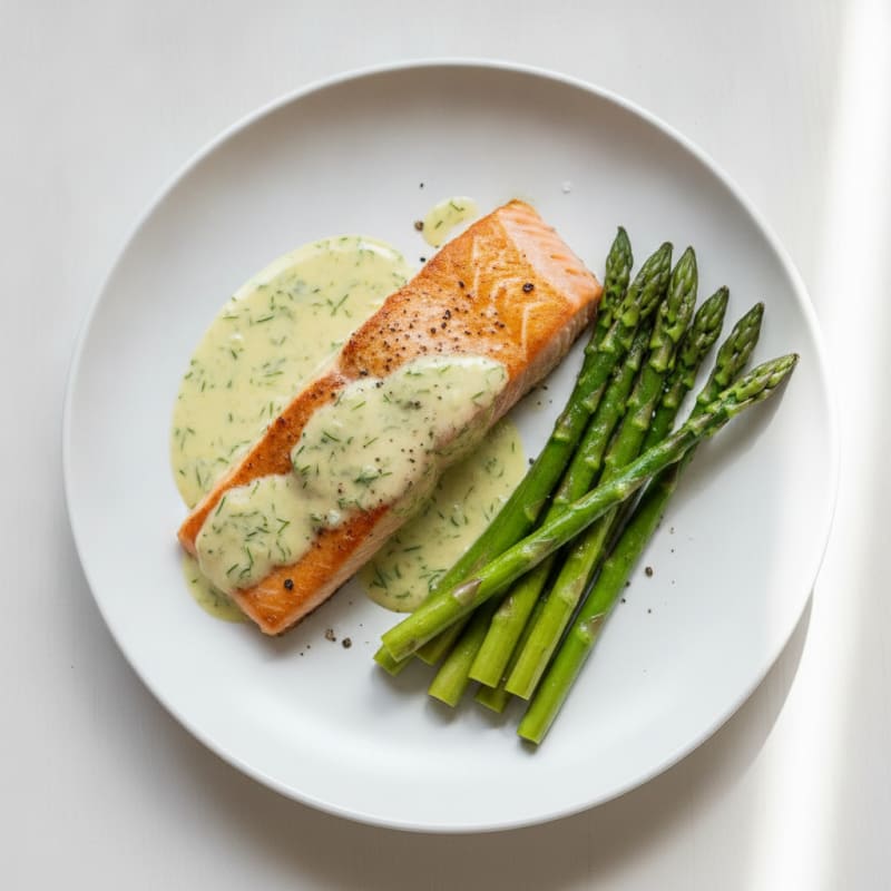 Pan-Seared Salmon with Lemon-Dill Sauce