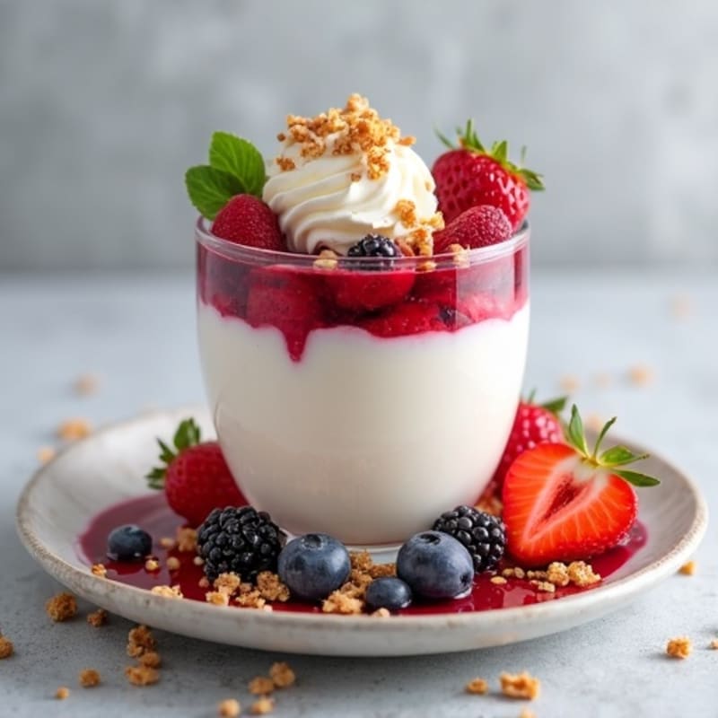 Greek Yogurt Protein Parfait with Mixed Berries