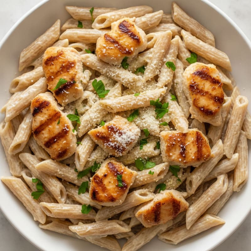 Garlic Parmesan Chicken Alfredo Pasta