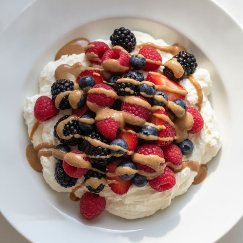 Silky Greek Yogurt Protein Mousse with Mixed Berries