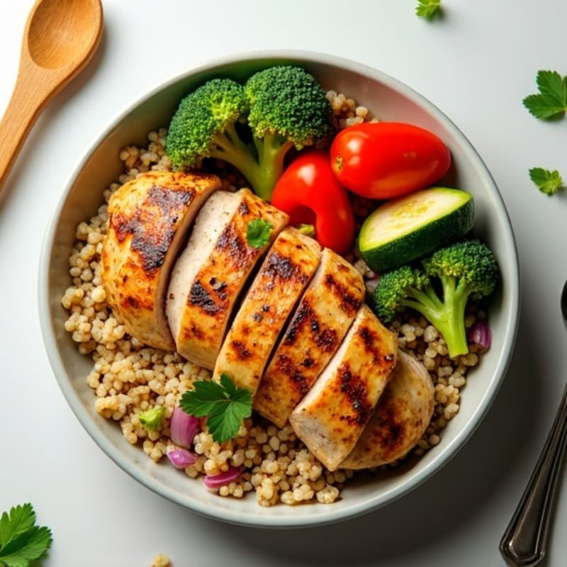 Herb-Spiced Chicken Shawarma Bowl with Roasted Vegetables