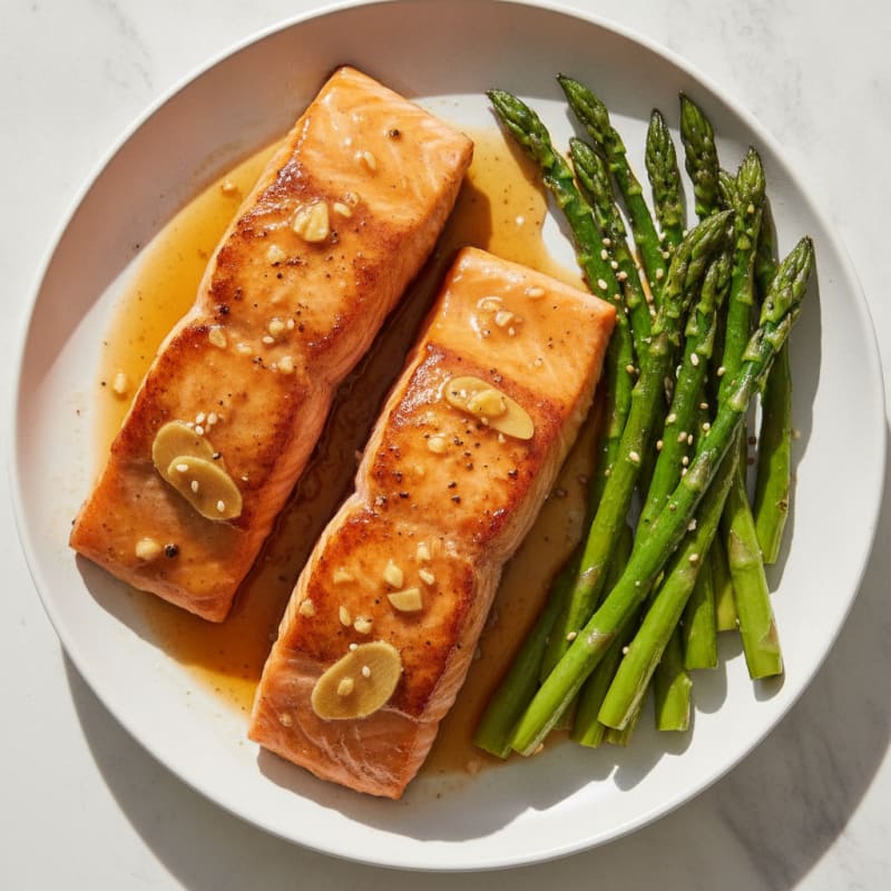 Teriyaki Glazed Salmon with Roasted Asparagus