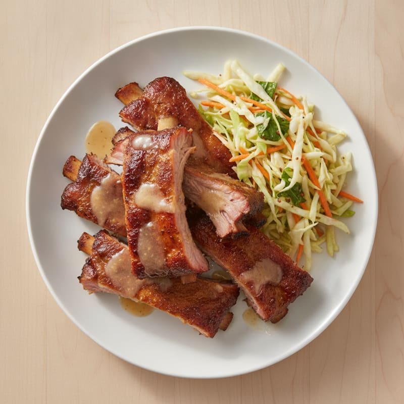 Smoked BBQ Ribs with Tangy Slaw