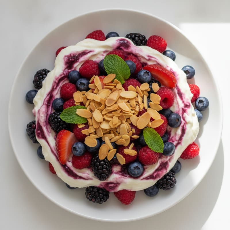 Greek Yogurt Protein Parfait with Mixed Berries