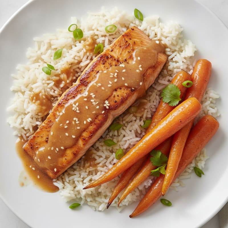 Teriyaki Glazed Salmon with Basmati Rice
