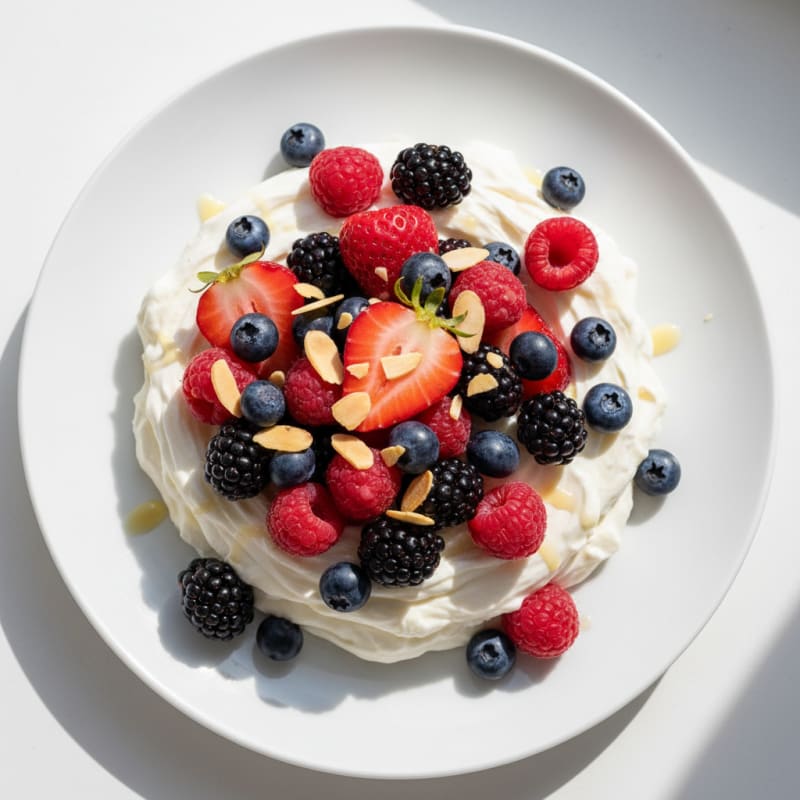 Silky Greek Yogurt Protein Mousse with Mixed Berries