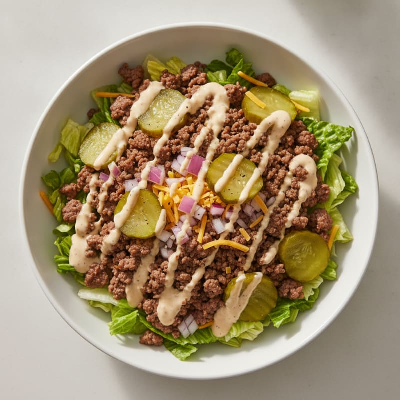 Ground Beef Big Mac Bowl