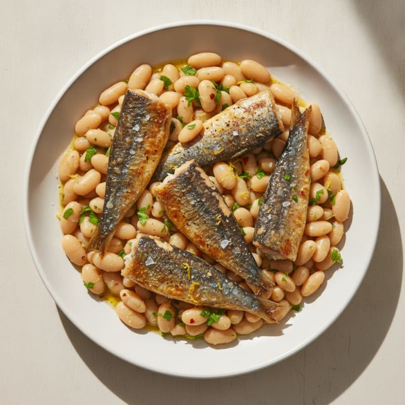 Pan-Seared Sardines with White Beans
