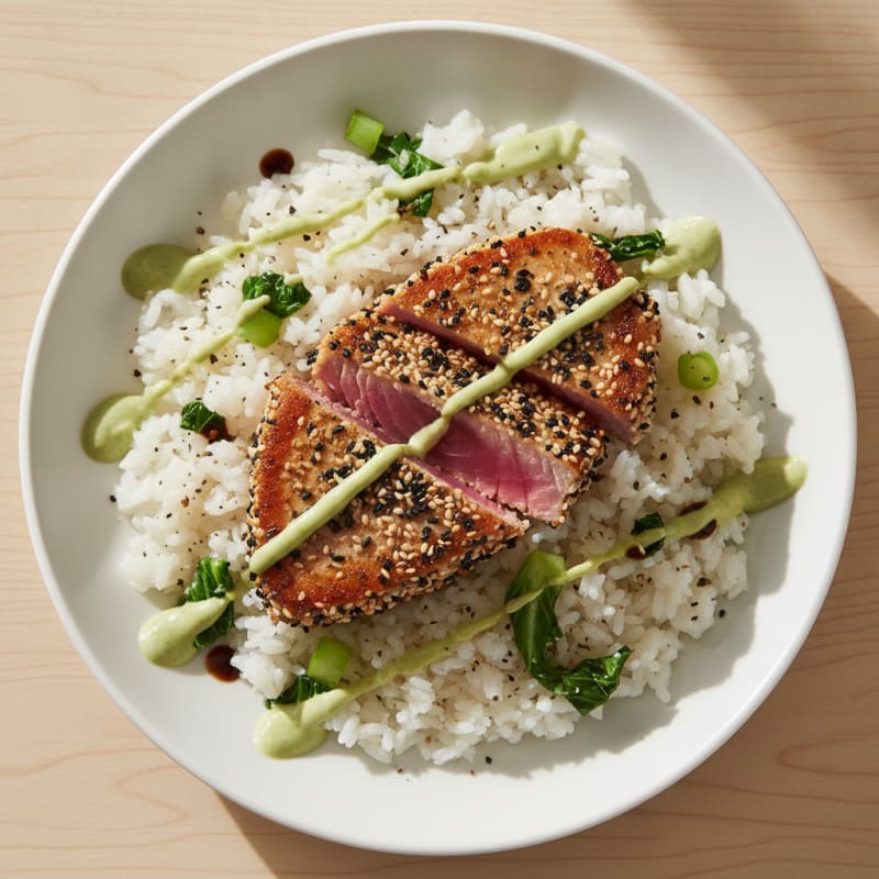 Pan-Seared Ahi Tuna Wasabi Mayo