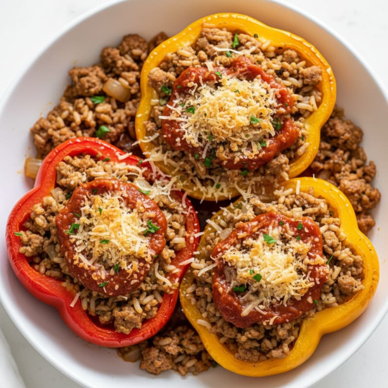 Herb-Stuffed Bell Peppers with Savory Rice