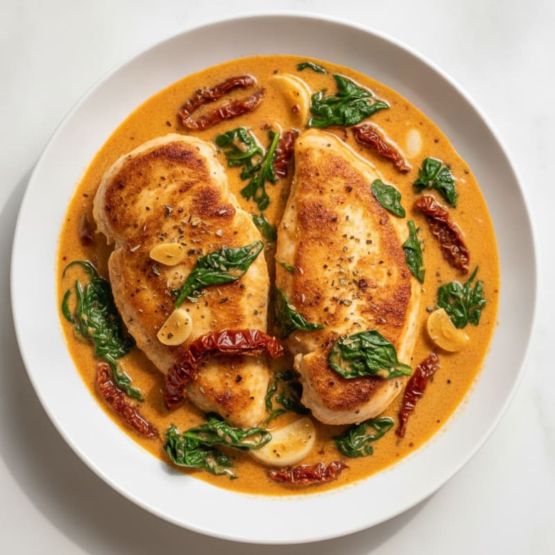 Creamy Tuscan Chicken with Sun-Dried Tomatoes