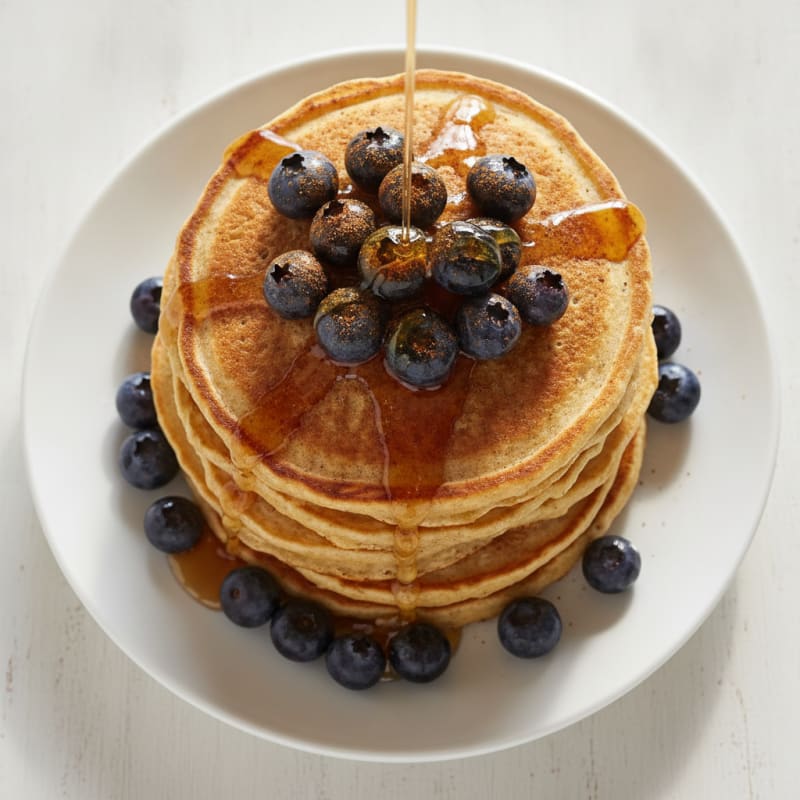 Fluffy Protein Pancakes with Berries
