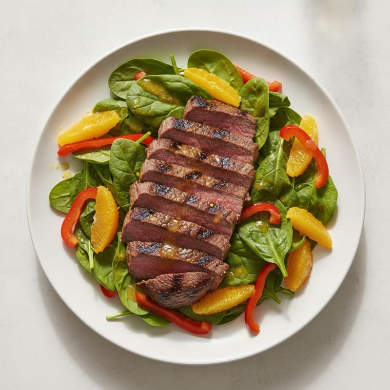 Grilled Beef and Spinach Salad with Citrus Vinaigrette