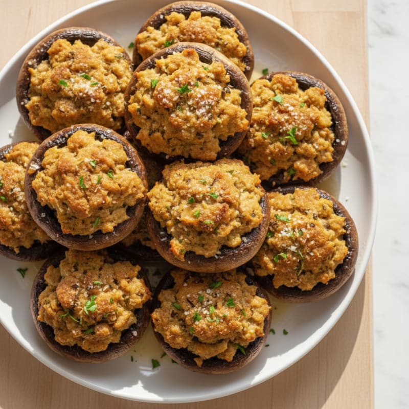 Savory Herb and Garlic Stuffed Mushrooms