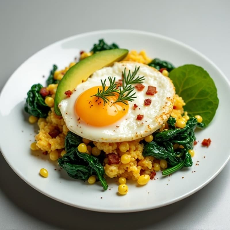 Egg White Scramble with Spinach and Turkey Bacon