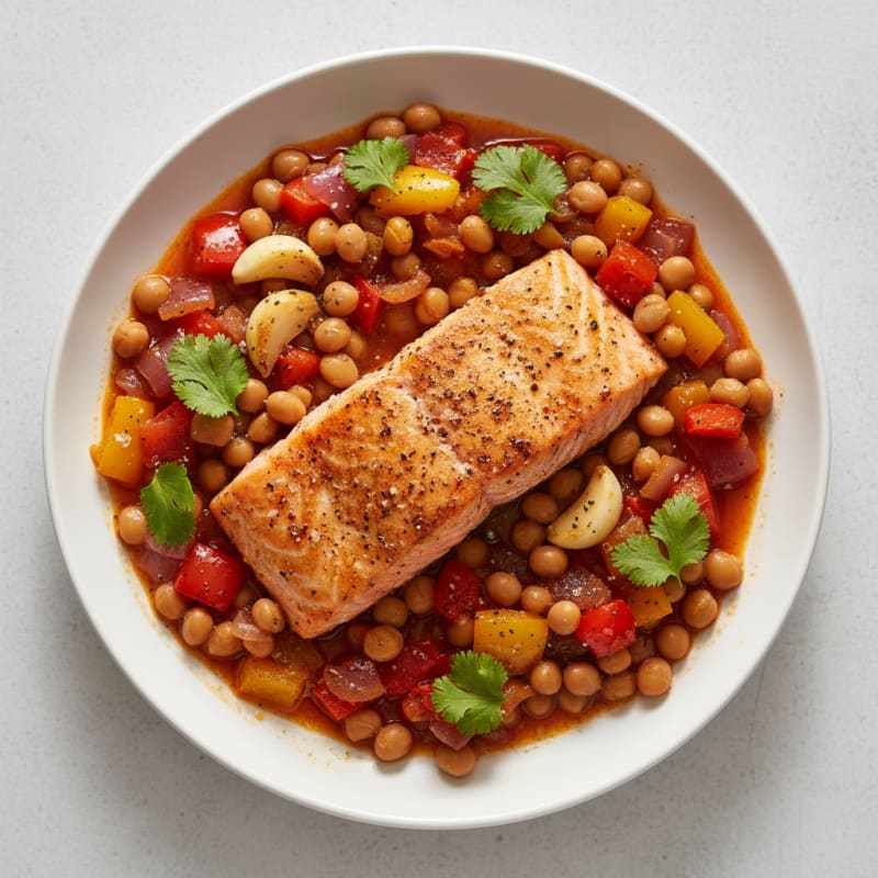 Garlic-Herb Baked Salmon with Peppers