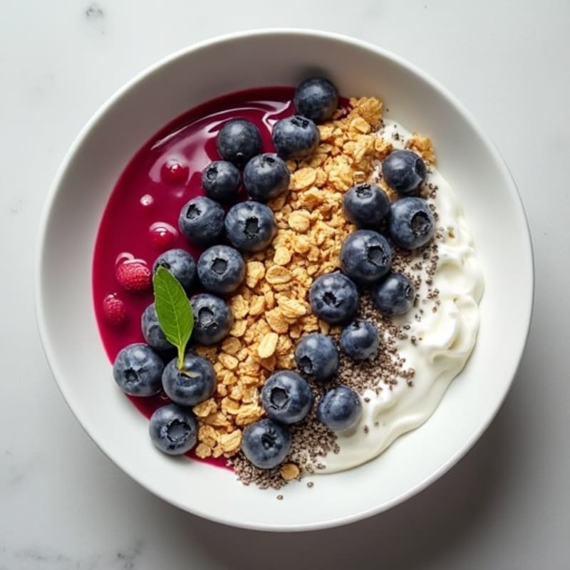 Creamy Cottage Cheese and Yogurt Bowl with Crunchy Granola and Chia