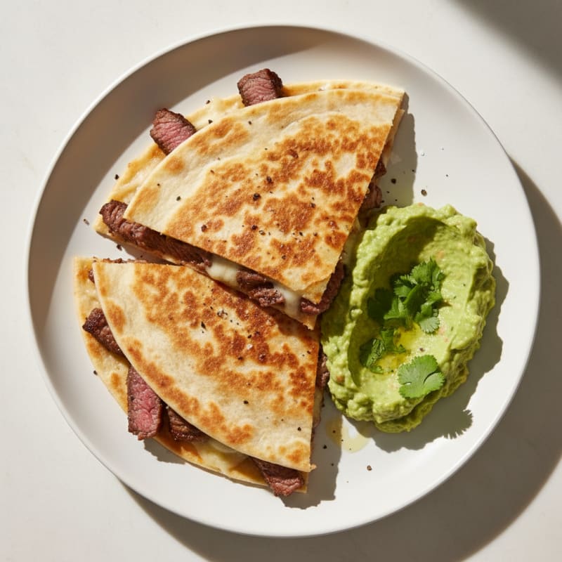 Carne Asada Quesadillas with Guacamole