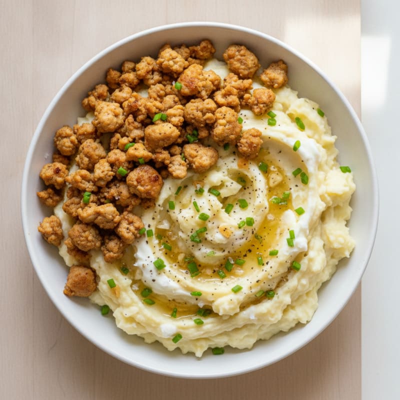 High-Protein Buttery Garlic Mashed Potato Bowl